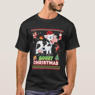Camiseta Navidades De Mooey Granjero De Vaca De Santa Pajam