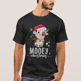 Camiseta Navidades de Mooey Vaca Santa Hat Noches alumbran 