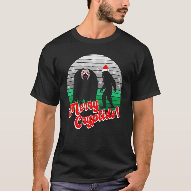 Camiseta Navidades de Mothman Yeti Criptid (Anverso)