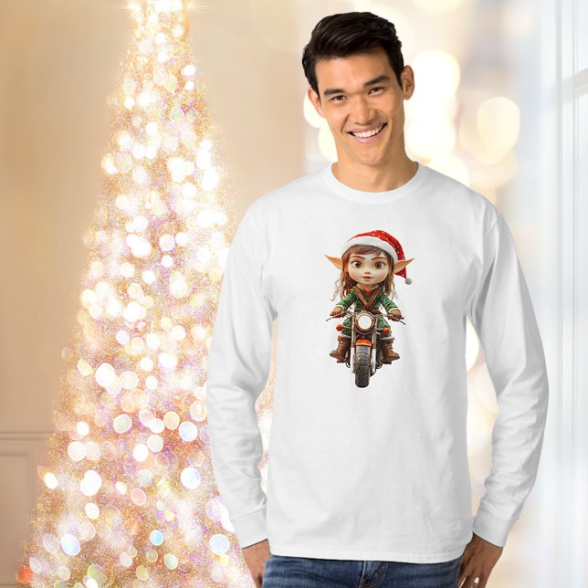 Camiseta Navidades de moto Elf Men's Tee (Subido por el creador)