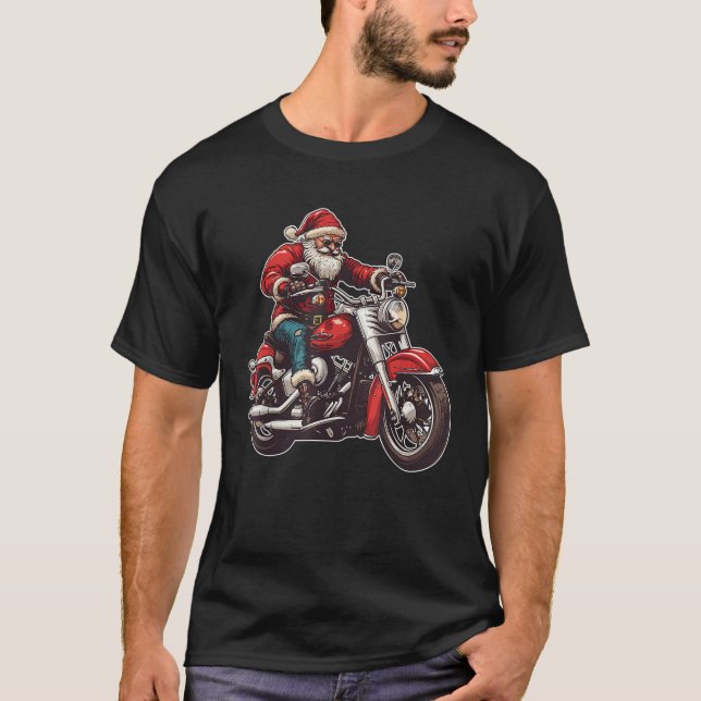 Camiseta Navidades de motocicleta de Santa Biker Pajama Tod (Anverso)