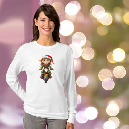 Camiseta Navidades de motocicleta Elf Women's Tee
