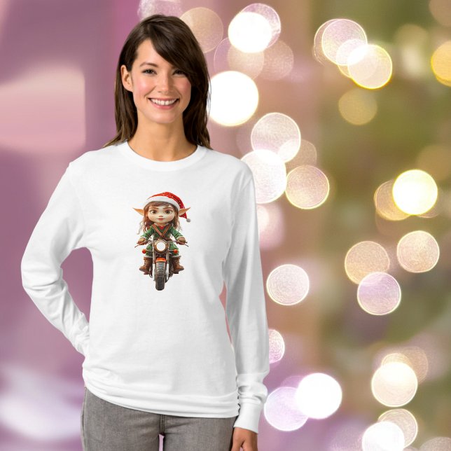 Camiseta Navidades de motocicleta Elf Women's Tee (Subido por el creador)