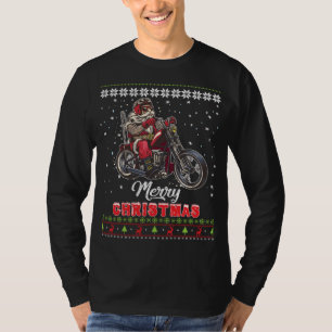 Camiseta Navidades de motocicleta malvados de Santa Riding