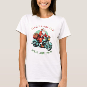 Camiseta Navidades de motocicleta Santas Joyride