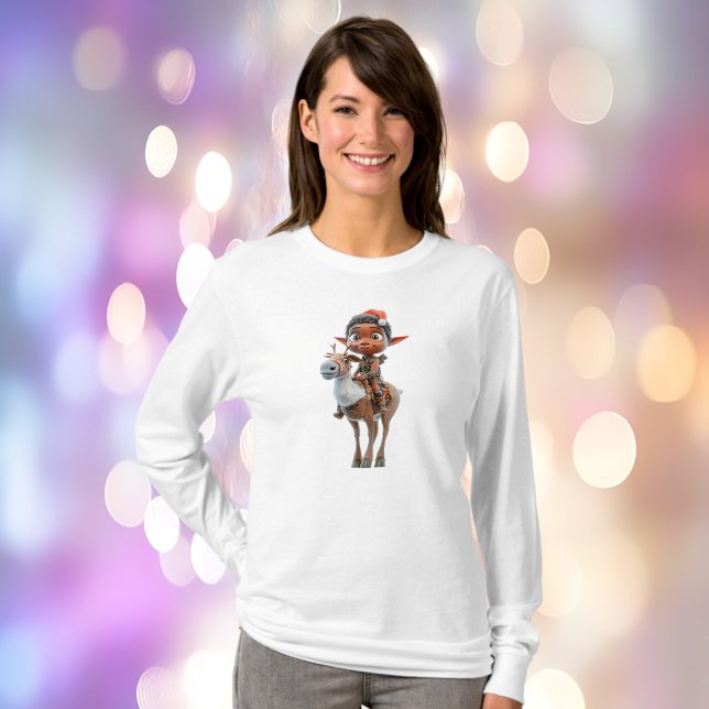 Camiseta Navidades de motociclismo de renos Tee femenino El (Subido por el creador)
