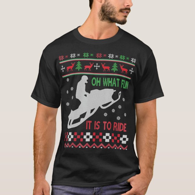 Camiseta Navidades de motos de nieve endulzan regalo de Nav (Anverso)