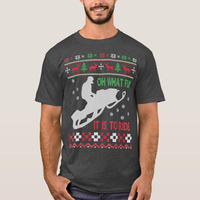 Camiseta Navidades de motos de nieve endulzan regalo de Nav (Anverso)