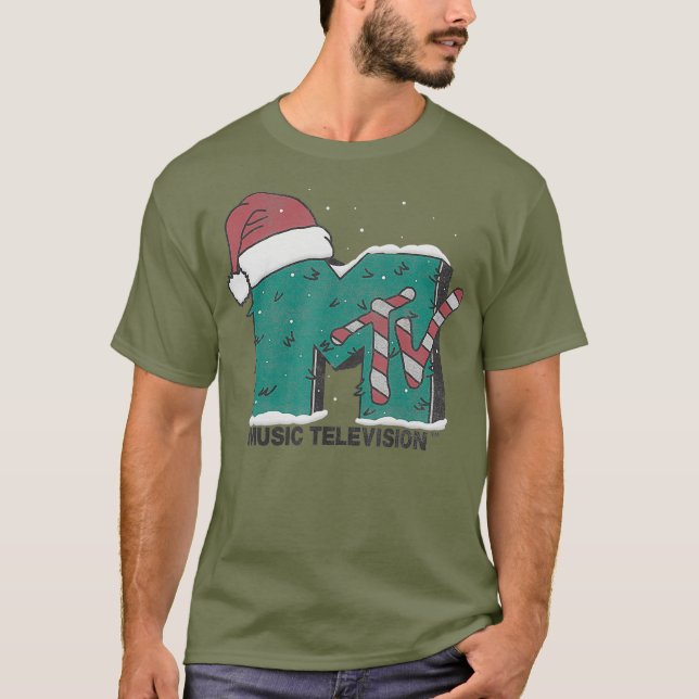 Camiseta Navidades de MTV Music Television Candy Cane (Anverso)