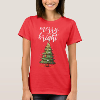 Camiseta Navidades de mujeres de color rojo moderno moro y