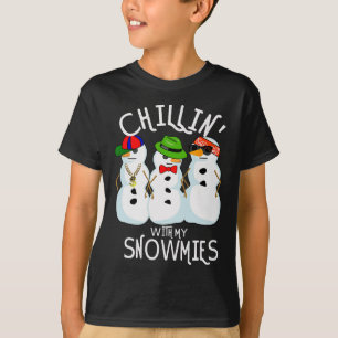Camiseta Navidades de música hip-hop Snowman Chillin con My