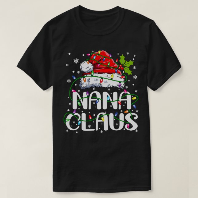 Camiseta Navidades de Nana Claus alumbran Matchin familiar  (Diseño del anverso)