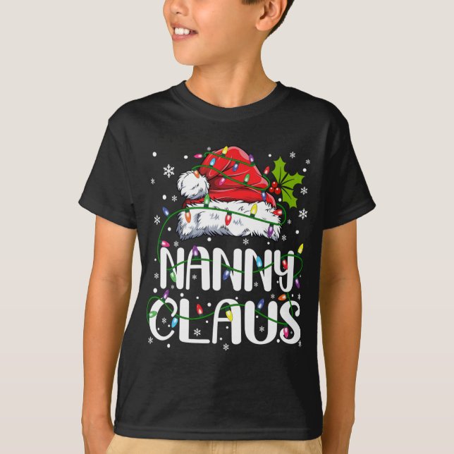 Camiseta Navidades de Nanny Claus iluminan la casa de parej (Anverso)