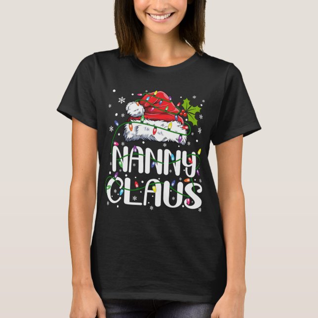 Camiseta Navidades de Nanny Claus iluminan la casa de parej (Anverso)