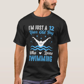 Camiseta Navidades de natación de niño de 12 años