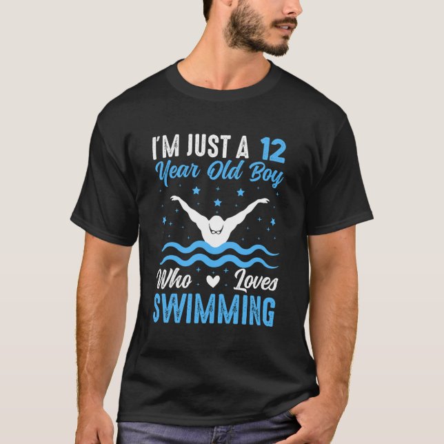 Camiseta Navidades de natación de niño de 12 años (Anverso)