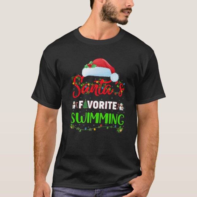 Camiseta Navidades de natación favoritos de Navidad (Anverso)