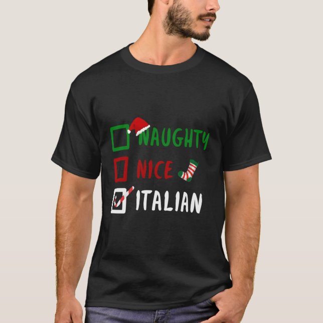 Camiseta Navidades de Naughan Nice Italia graciosos (Anverso)