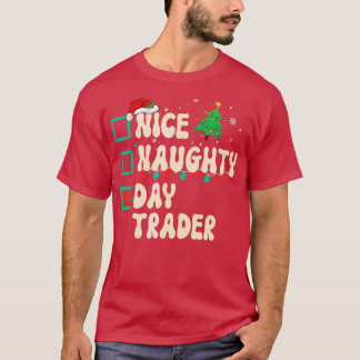 Camiseta Navidades de Naughty Day Trader List Santa Claus