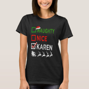 Camiseta Navidades de Naughty Nice Karen Pajamas Funny Sant