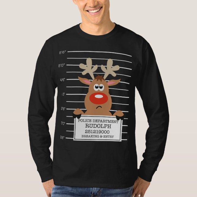 Camiseta Navidades de Navidad criminal de reno rudolfo suét (Anverso)