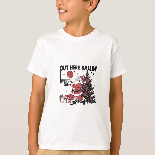 Camiseta Navidades de navidad deportiva de baloncesto (Anverso)