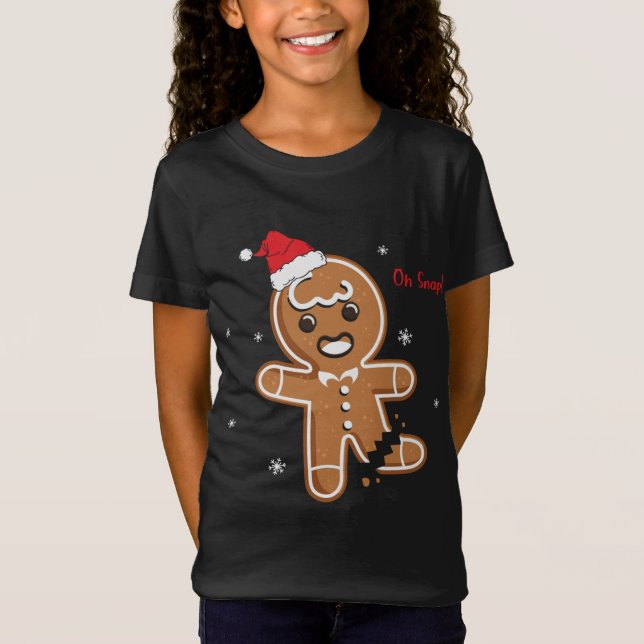 Camiseta Navidades de Navidad Oh Snap Gingerbread Cookie (Anverso)