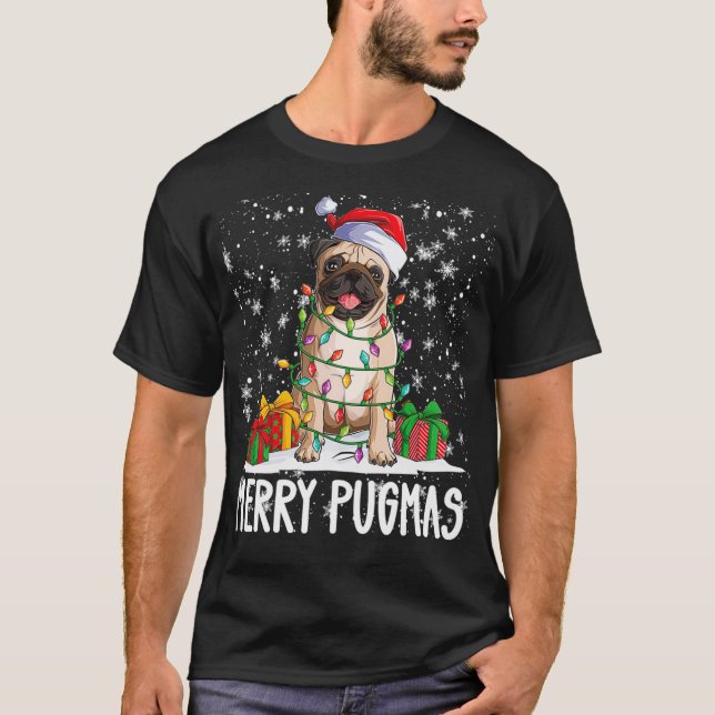 Camiseta Navidades de Navidad Pugmas 2022 Fiesta Pug Lov (Anverso)