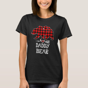 Camiseta Navidades de Navidad rojas con búfalo Papi Bear Pa