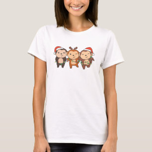 Camiseta Navidades de Navidades de monos animales adoran mo
