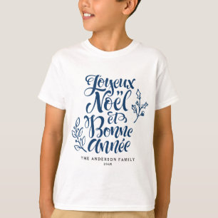 Camiseta Navidades de Navy Blue Joyeux Noël et Bonne Année