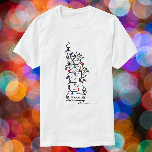 Camiseta Navidades de New York NYC - Luces de vacaciones de (Statue of Liberty shirt)