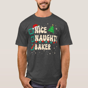 Camiseta Navidades de Nice Naughty Baker List Xmas Bakery S