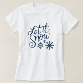 Camiseta Navidades de nieve con copos de nieve azules