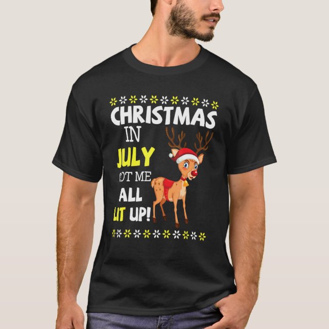 Camiseta Navidades De Nieve De Noel Con Luz De Reno En Juli (Anverso)