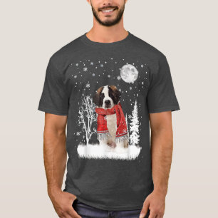 Camiseta Navidades De Nieve De San Bernardo Bajo La Luz De 