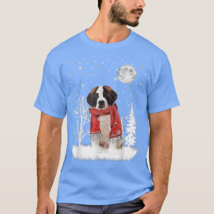 Camiseta Navidades De Nieve De San Bernardo Bajo La Luz De