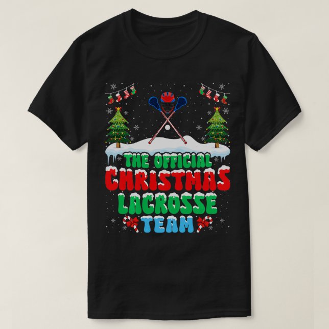 Camiseta Navidades de nieve Lacrosse Team Funny Lacrosse Pl (Diseño del anverso)