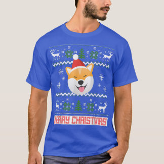 Camiseta Navidades de Nieve Shiba Inu Santa Ugly 
