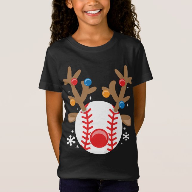 Camiseta Navidades de niños pequeños y divertidos renos de  (Anverso)