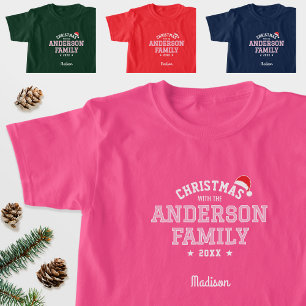 Camiseta Navidades de nombre familiar Santa Holiday Rojo ro