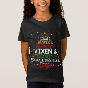 Camiseta Navidades de nombres de alcoholes de renos diverti