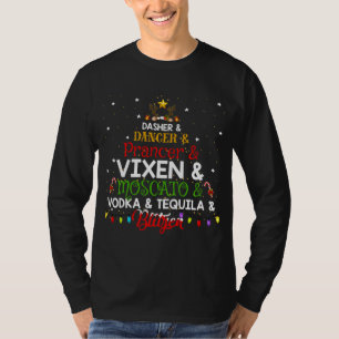 Camiseta Navidades de nombres de alcoholes de renos diverti