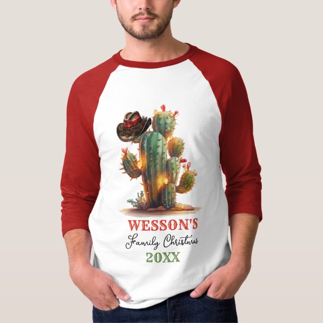 Camiseta Navidades de nombres personalizados de Cactus para (Anverso)