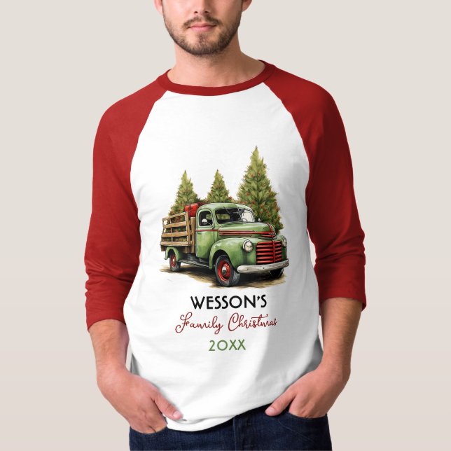 Camiseta Navidades de nombres personalizados del Camión de  (Anverso)