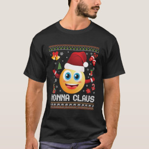 Camiseta Navidades de Nonna Claus Santa Emoji Sudor Feo