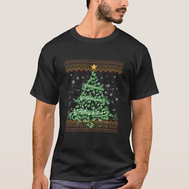 Camiseta Navidades de notas musicales graciosos Navidades s (Anverso)