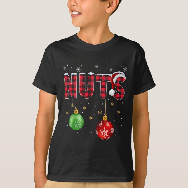 Camiseta Navidades de nueces de pecho divertidas familiares (Anverso)