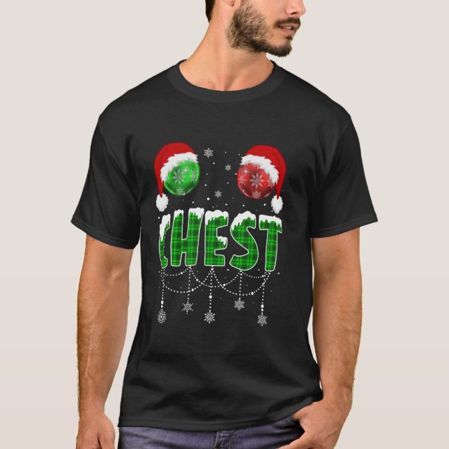 Camiseta Navidades de nueces de pecho Divertidos Pareja coi (Anverso)