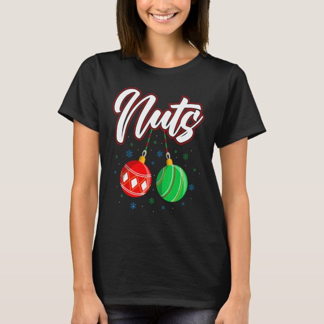 Camiseta Navidades de nueces de pecho Divertidos Pareja coi (Anverso)